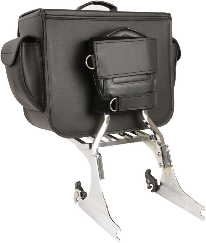 Milwaukee Leather SH583 Large Black PVC Motorcycle Sissy Bar Bag with Carrying Handle - Large