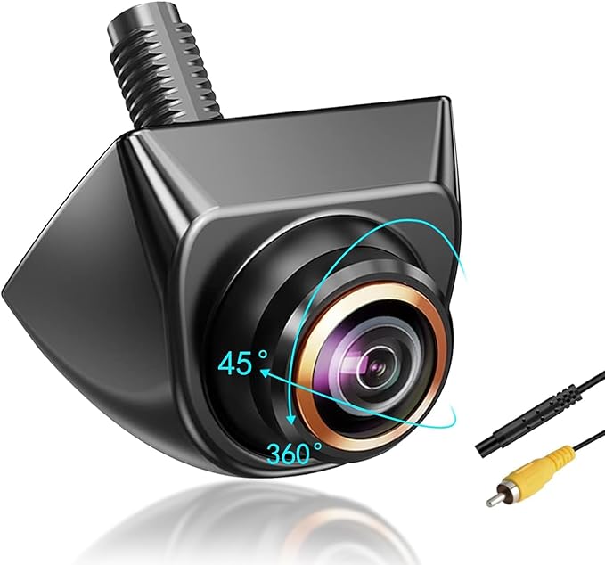 1080P AHD Backup Camera with 170° Wide Angle, 360° Rotatable, Night Vision, IP69K Waterproof - Front/Rear/Side View Reverse Camera for Trucks, Cars, SUVs (AHD1080P)
