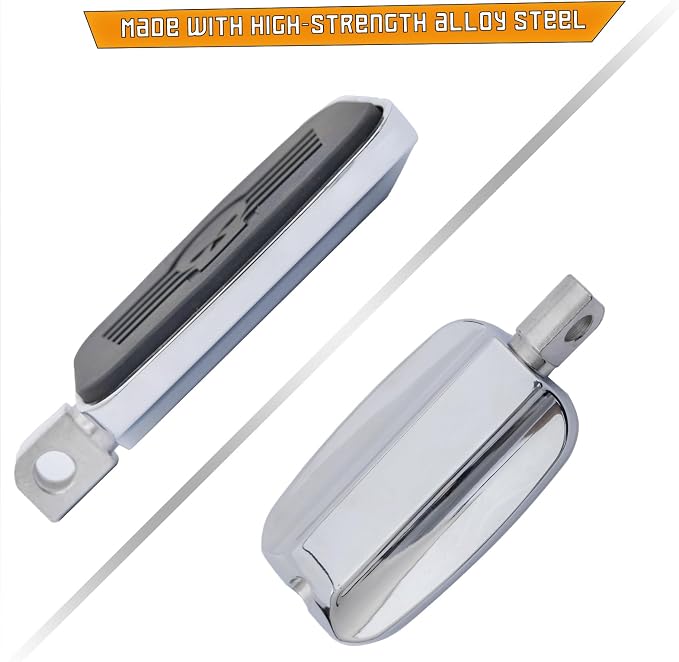 Kinglemc Front Rider Rear Passenger Position Floorboards Footboard Footpeg for Harley Dyna Touring Softail Sportster 883 1200 (Silver, Skull 7.2 * 2.5")