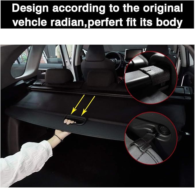 Powerty Retractable Cargo Cover for 2015-2020 Buick Envision, Canvas Texture Trunk Cover Privacy Screen Rear Security Shade for Envision Accessories