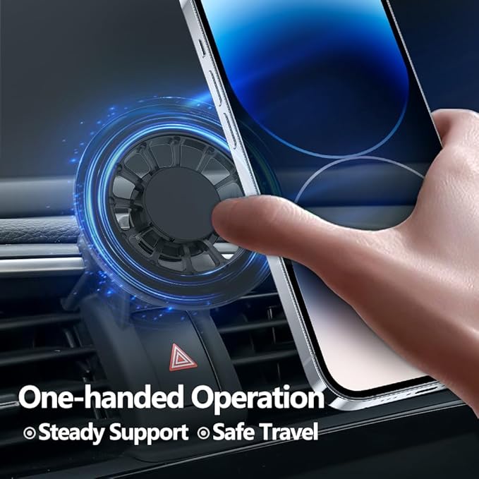 CLEC Car Phone Holder Fit for Civic 2016-2021 Custom Rotatable for Magsafe Cell Phone Mount [20 Strong Magnets] [Hands Free]
