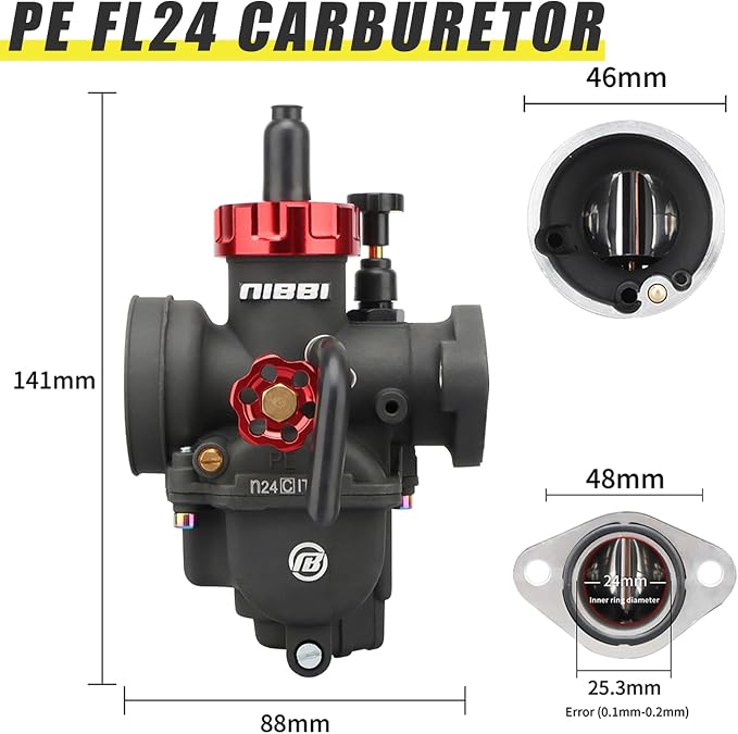 NIBBI Carburetor Pefect for Predator 212,with Intake Manifold 48mm Air Filters,for Coleman,Predator 196cc 212cc 224cc Engine Performance Parts(Black)