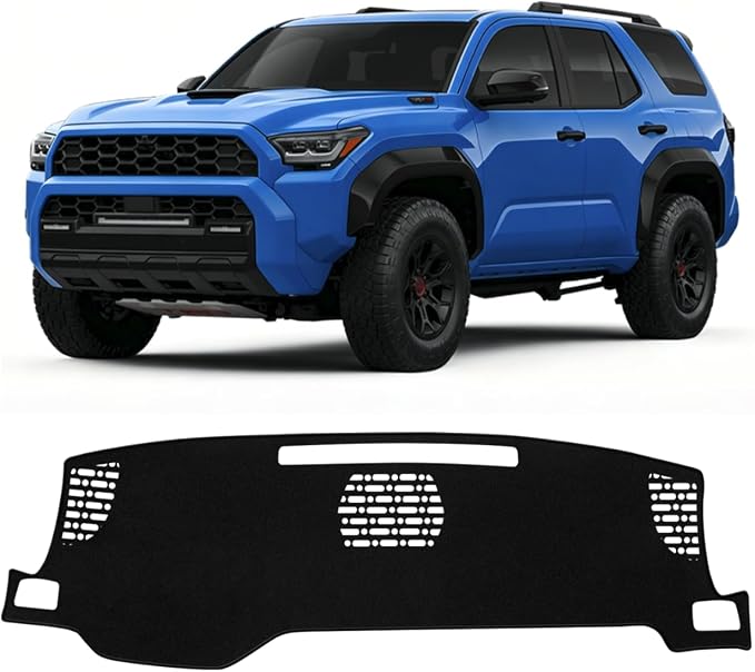 KUST Black Dash Cover Compatible with 2025-2026 Toyota 4Runner & 2024-2026 Toyota Tacoma Dashboard Cover Accessories for 4Runner/ Tacoma Non-Slip Polyester Dashboard Mat No Glare