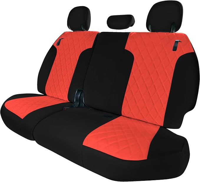 FH Group Custom Fit Car Seat Covers Specifically Made for Toyota Sienna 2021-2024, Red Ultraflex Neoprene 3rd Row Set Automotive Seat Covers, 7-8 Seater SUV Seat Covers, Toyota Accessories