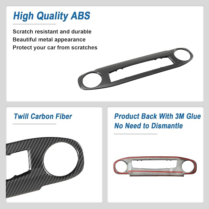 Carbon Fiber Center Console AC Air Vent Panel Cover Compatible with Nissan Frontier 2022-2024