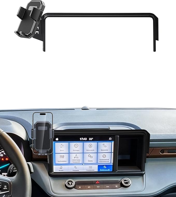 PZK Car Phone Holder for Ford Maverick 2022 2023 2024 XL/XLT/Lariat Accessories Only for 8-Inch Screen Fixed Clip Fixed Clip Auto Lock Car Phone Mount360° Rotation Fit for 4-7'' Phones Not Affect Vent