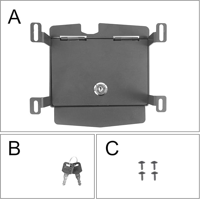 Hooke Road Interior Console Lock Box Security Storage for Jeep JL Wrangler/Gladiator JT 2018 2019 2020 2021 2022 2023 2024 2025