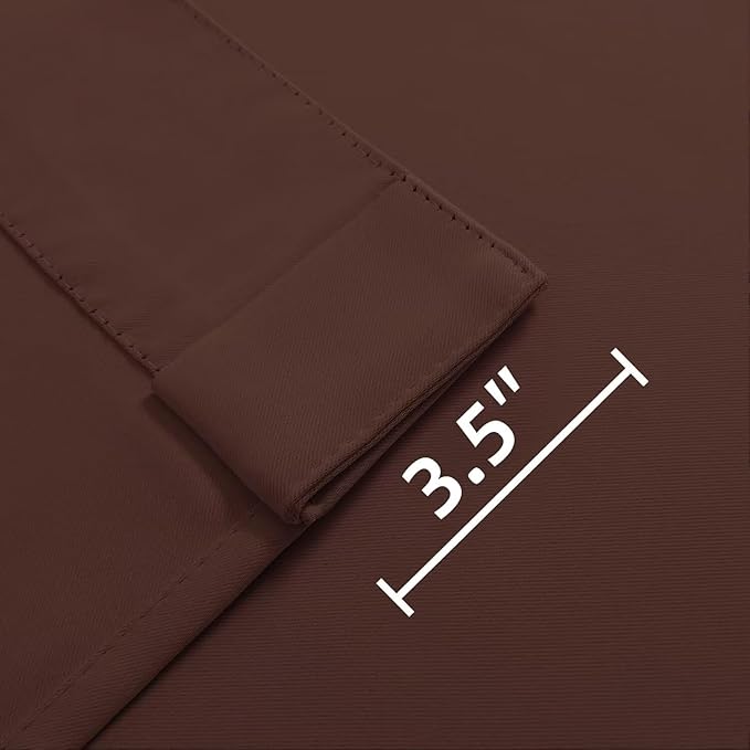 Joydeco Blackout Curtains 108 Inches Long, Thermal Insulated Black Out Curtains 2 Panels Set, Room Darkening Drapes for Living Room Window Rod Pocket Back Tab (W52 x L108 Inch, Chocolate)