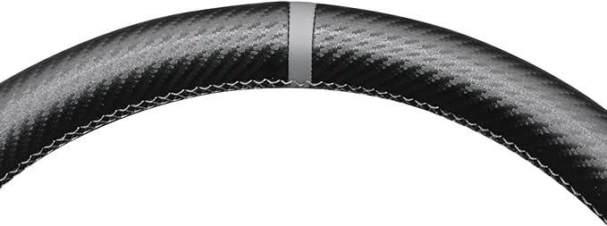 MEWANT Hand Stitch Black Matte PU Carbon Fiber Suede Steering Wheel Cover for Dodge RAM 1500 1500 Classic 2500 3500