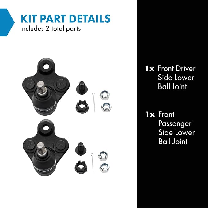 TRQ Front Lower Driver and Passenger Side Ball Joint Set Compatible with 2016-22 Acura ILX 2014-15 Honda Civic SI