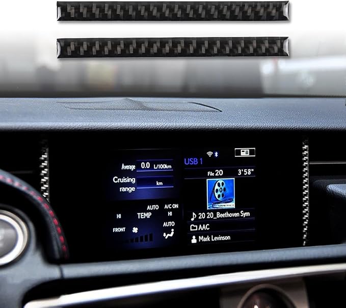 Soft Carbon Fiber Car Interiors Navigation Trim 2/Piece Decorative Stickers for Lexus RC300 350 200T 15-24 IS250 13-20 Carbon Fiber Interior Accessories