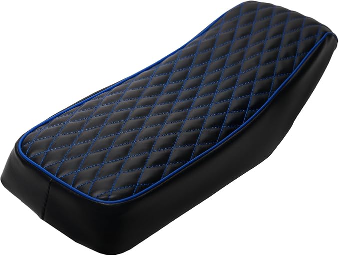 JMCHstore Blue Diamond Stitch Retro Mini bike Seat for Monster Mega Moto MMB80 80cc FRP GMB100 98cc, For Coleman RB100 RT100 Mini Bike Cushion Replacement parts