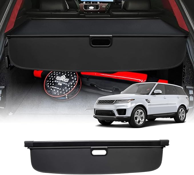 Powerty Retractable Cargo Cover for 2014-2019 Land Rover Range Rover Sport, Canvas Texture Trunk Cover Privacy Screen Rear Security Shade for Range Rover Sport Accessories
