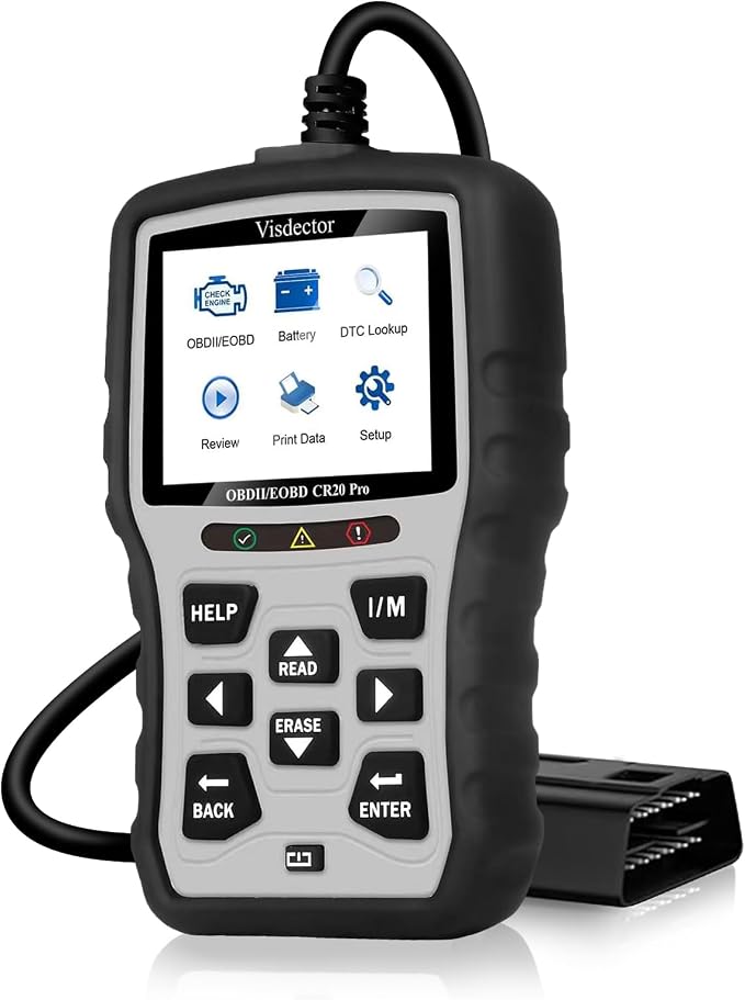 CR20 Pro Enhanced Universal OBD2 Scanner Car Code Reader Check Engine Fault Reader to Turn Off CEL Light, Read & Clear DTCs, Data Graphing, Voltage Test, Silver/Black