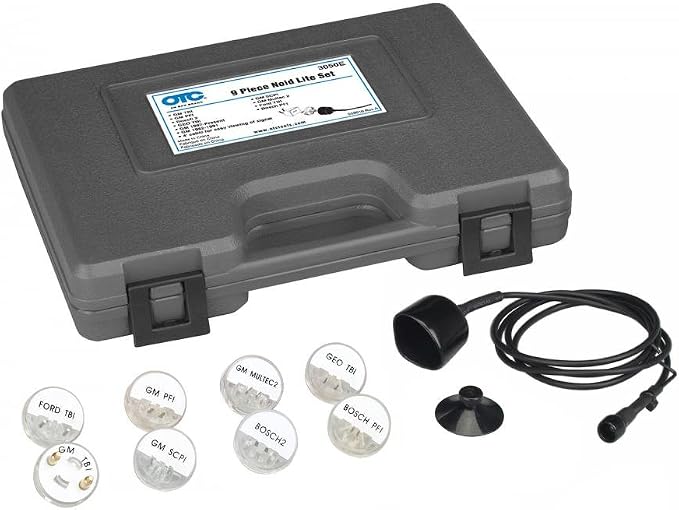 OTC 3050E Noid Lite Test Kit - Use to Verify Presence of Electrical Signal at Fuel Injectors; Includes 8 Noid Lights, Harness Extension, and Storage Case
