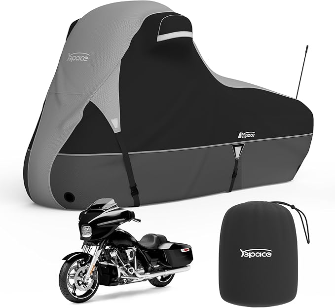 YSAPCE Motorcycle Cover 600D Waterproof for Harley Davidson Touring Models, Road King, Road Glide, Street Glide, Electra Glide, Heritage Classic, Low Rider-ST, and Most Motorcycles