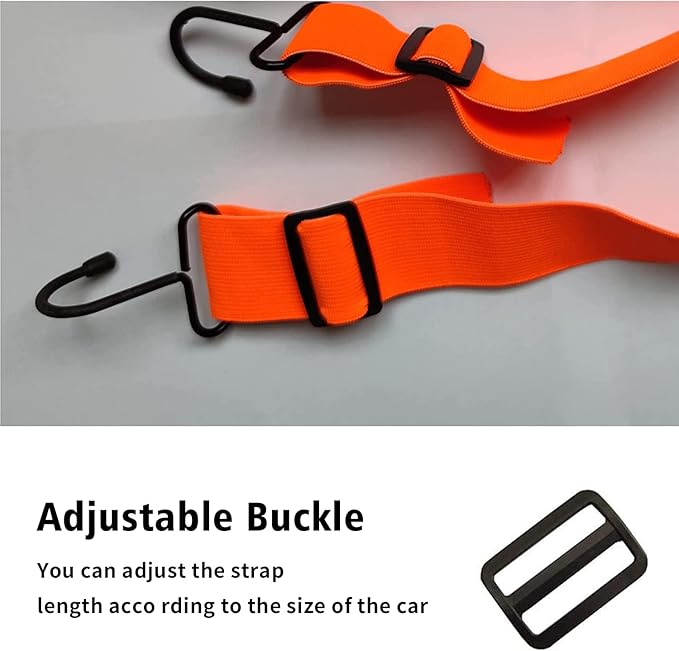 SEAZEN Car Cover Straps Wind Protector, 3 Pcs Elastic Adjustable Rope Protect Your Car Cover from Blowing Off in High Winds, Universal Fit