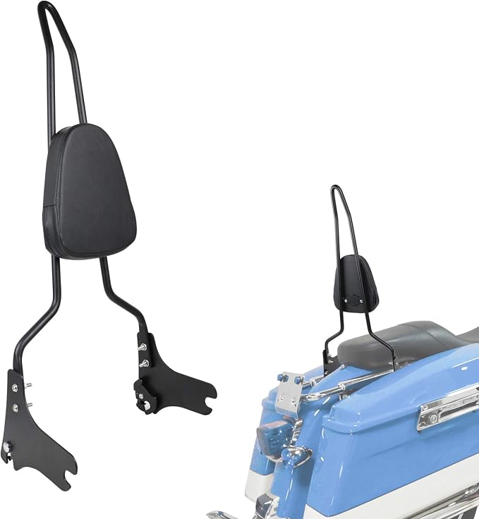 AUFER Detachable Rear Passenger Backrest Sissy Bar With Back Rest Cushion Pad Compatible With For 1997-2008 Harley Touring Road King Street Glide Electra Glide Road Glide FLHR FLHX FLHT FLTR