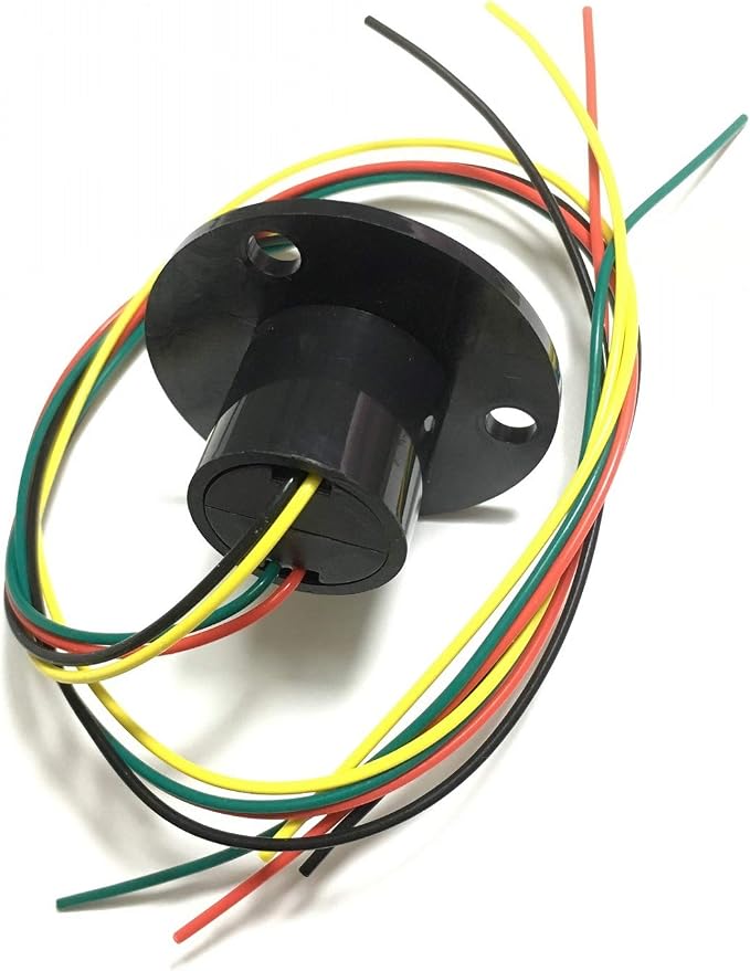 Taidacent 3 Wires 4 Wires 5A 10A 15A 30A Electrical Slip Ring Collector Ring Rotary Electrical Contact Joint Rotary Connector Commutator (4 Wires 5A Diameter 22mm)