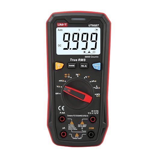 UNI-T Multimeter Tester True RMS UT60BT Temperature Measurement,NCV,Duty Cycle,Diode Test,Digital Voltmeter & Ohm Meter,Smart Multimeter 1000V for Electrical Troubleshooting