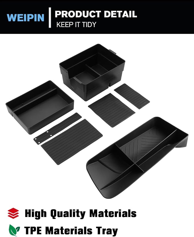 for 3PCS Double Layer Center Console Armrest Organizer&Screen Organizer Tray ABS Materials Compatible with 2024-2026 L EXUS TX350/TX350h/TX450h+/TX500h
