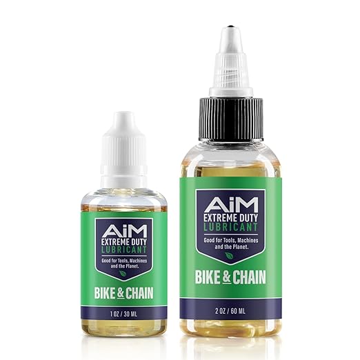 PlanetSafe Lubricants AiM Bike Chain Lube - 1oz + 2 oz - Bicycle Chain Lubricant for Road, Mountain & MTB Bikes - Dry and Wet Conditions - Non Hazardous, Safe for You - Made in the USA!