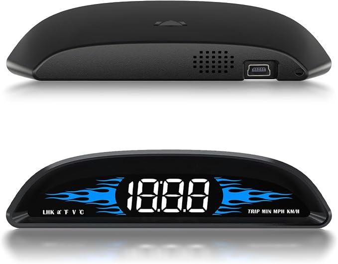 OBD2 Gauge Display,Head Up Display for Cars,Speedometer for Car with Speed Water Temperature Voltage Fuel Consumption Speeding Alert Fatigue Driving Alert,Speedometer Fits Most Post-2009 Models