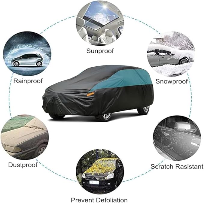 GUNHYI SUV Car Cover for Automobiles Waterproof All Weather, Universal Fit Tesla Model X, Acura MDX, Porsche Cayenne, Toyota Highlander, Nissan Murano, Ford Explorer, Lexus GX460/GX470 etc.