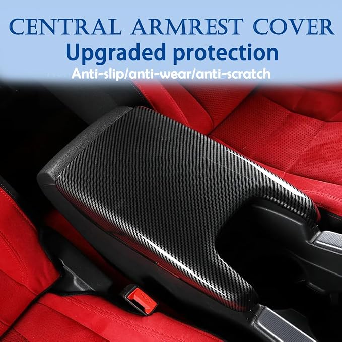 for 11th Gen Civic Type R FL5 Typer Manual Transmission Central armrest Box Cover Type R FL5 Typer Door armrest Cover Interior Modification FL5 Accessories (Carbon Fiber Pattern)