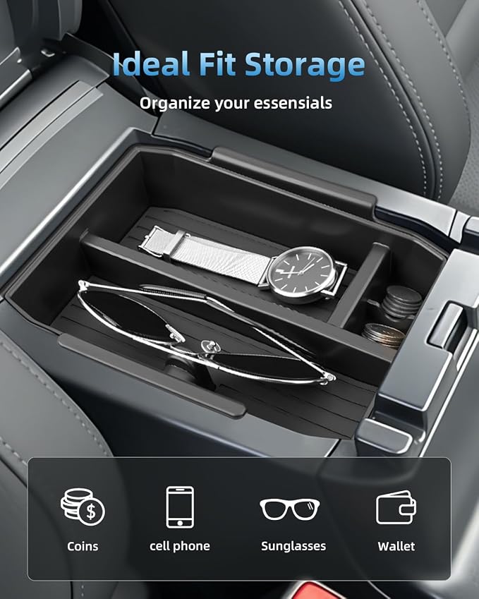 Double-Layer Center Console Organizer for 2026 Subaru Outback(Premium, Limited, Touring, Wilderness, Limited XT, Touring XT), Armrest Storage Box Insert Tray, Outback Interior Accessories