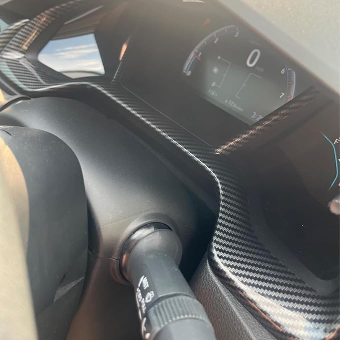 Carbon Fiber Console Center Dashboard Panel Cover Compatible with Honda Civic 10th Gen 2016-2021