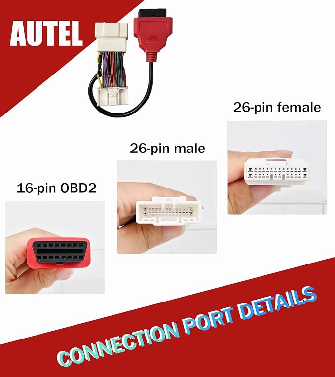 Autel TESKIT3Y Tesla 3 and Y Model Vehicles Compatible Diagnostic Cable Adapter Compatible with Autel Ultra MS919 MS909 Elite II Ultra Enables to Read and Erase Codes 26Pin OBD1 to 16 Pin OBD2