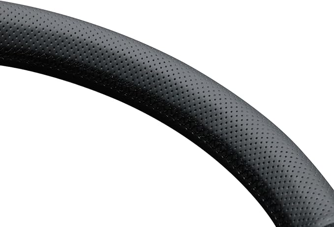 MEWANT DIY Perforated Genuine Leather Embossed Athsuede Steering Wheel Cover for Chevy Equinox RS Silverado EV RST 2025