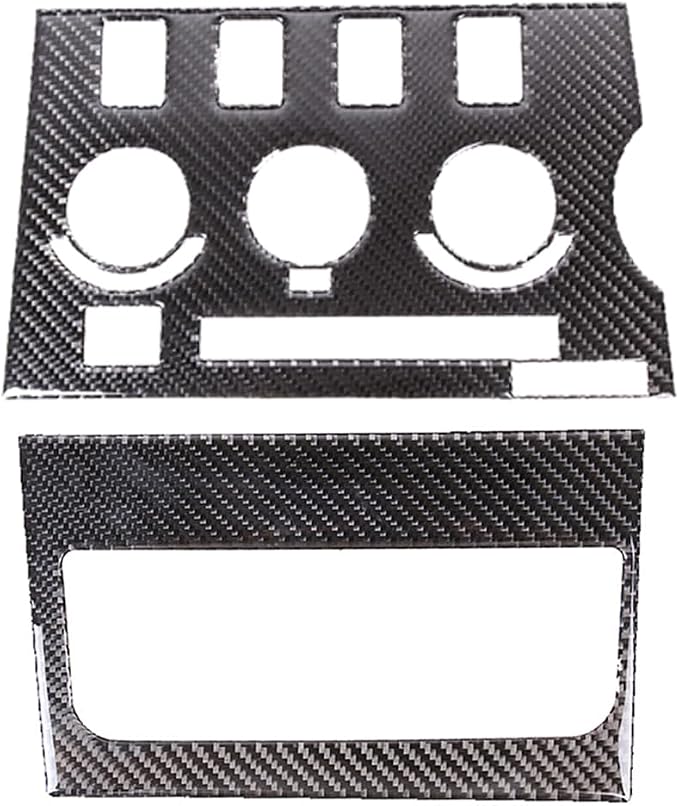 Real Soft Carbon Fiber Car Center Console Air Conditioning Adjustment Switch Panel Decorative Stickers,for Toyota Tundra 2007-2013,2PCS (Black)