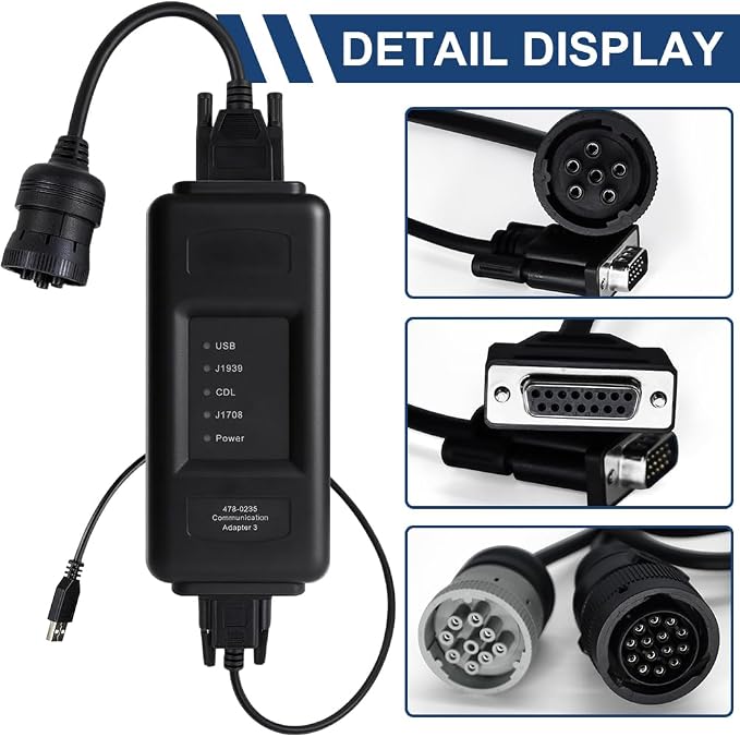 478-0235 538-5051 ET4 Communication Adapter 3 Tool ET-4 IV Diagnostic Adapter 2019C Version for CAT Heavy Equipment with 6 & 9&14 Pins Cable 478-0235