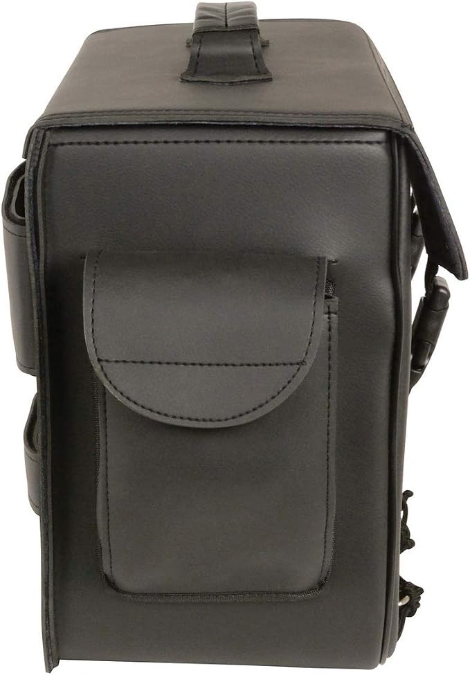 Milwaukee Leather SH583 Large Black PVC Motorcycle Sissy Bar Bag with Carrying Handle - Large