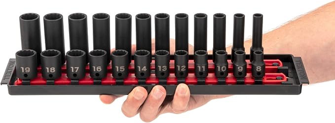 TEKTON 3/8 Inch Drive Impact Socket Set, 24-Piece | SID91213