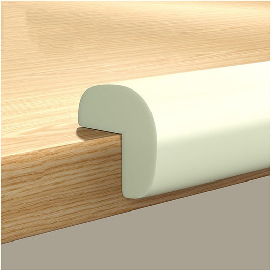 XPLKQXE Sharp Edge Safety Corner Edge Foam Padding, Edge Guards Bumpers Adhesive, Edge Corner Protector Guards for Table Edges & Sharp Corners(White-A,2pcs)