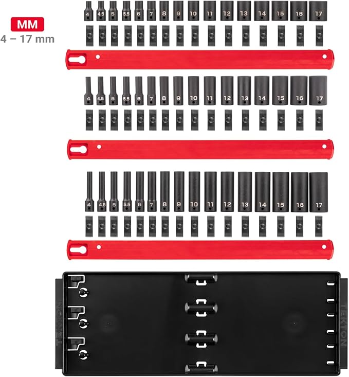 TEKTON 1/4 Inch Drive Impact Socket Set, 48-Piece | SID90114