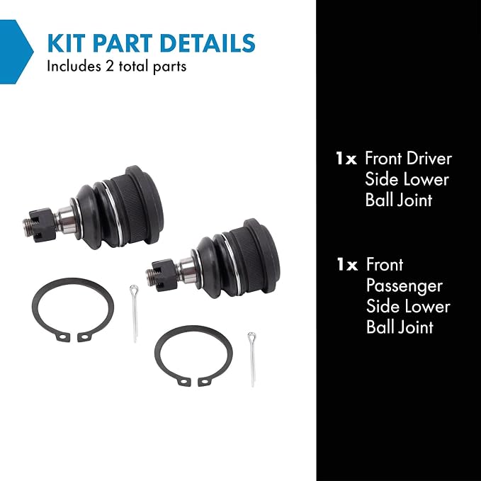 TRQ Front Lower Driver and Passenger Side Ball Joint Set Compatible with 11-15 Hyundai Accent 11-16 Elantra 13-14, Coupe 13-17 Elantra GT 12-17 Veloster