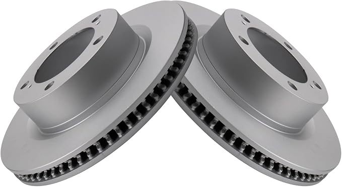 TRQ Front Brake Rotor Set G Coated Vented Compatible with 2008-2015 Lexus LX570 2008-2015 Toyota Land Cruiser
