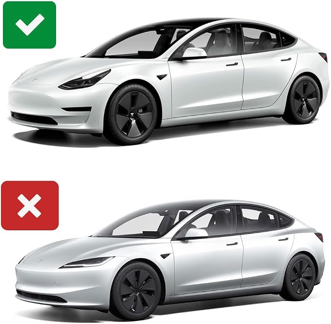 VION Tesla Model 3 Roof Sunshade (2023-2021 Model 3) – Full Blackout (No Light Transmission), Cooler Cabin, Dual-Layer Fabric with Graphene-Enhanced UV Coating, No Sagging – Gray