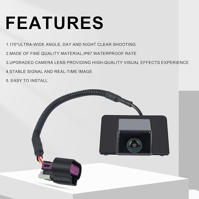 590-076 Rear View Backup Camera Replacement for Chevy Suburban Tahoe, GMC Yukon, Cadillac Escalade 2007 2008 Park Assist Camera Replaces# 15173619 GM1960104