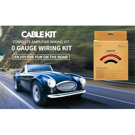 1/0 Gauge Amplifier Wiring Kit, Power Handling Complete Amplifier Wire Kit for High-Performance Car Audio Maximum Sound Quality and Power Efficiency to Your Radio, Subwoofers and Speakers AGAK0