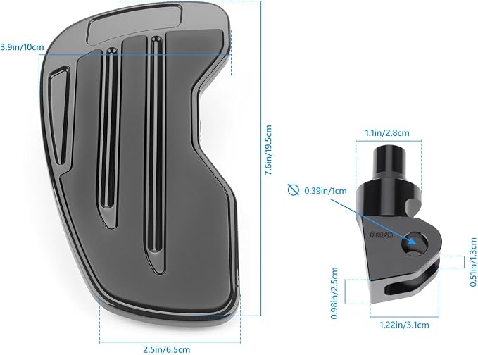 Anti-Slip Rider Floorboards Compatible with Honda Rebel 300 500 CMX300 CMX500 2017-2025 Front Footpegs Driver Aluminum Highway Pegs Accessories (Gloss Black A)