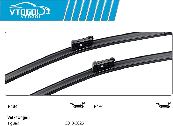 OEM Windshield Wiper Blades Replacement for VW Volkswagen Tiguan 2018-2021 2022 2023 2024 2025, All Weather Original Factory Quality Front & Rear Wipers Set 25"+22"+15" (Pack of 3)