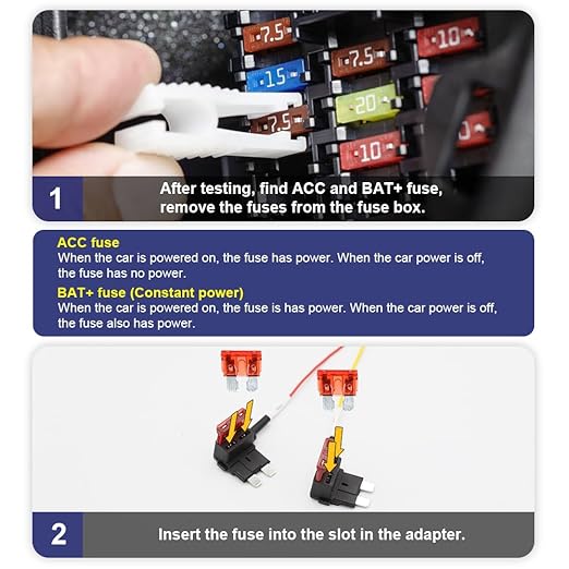 FITCAMX Fuse Box Cable Hardwire Kit, 4 in 1 ATO (Regular), Mini, Micro, Low-Profile Mini, 2Pcs Each