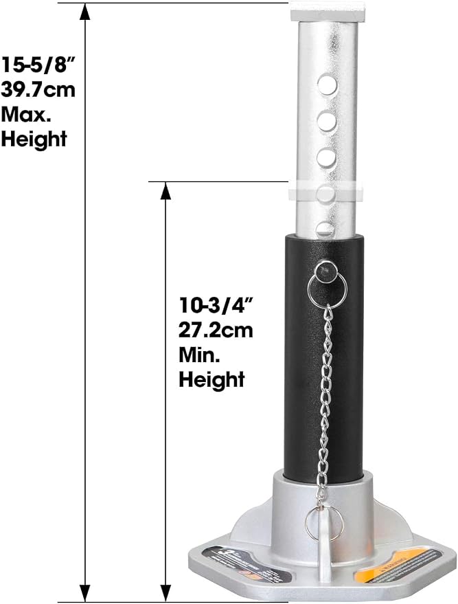 Big RED AT43004BR Aluminum Jack Stands, 2 Pack, 3 Ton (6,000 lb), Black/Silver