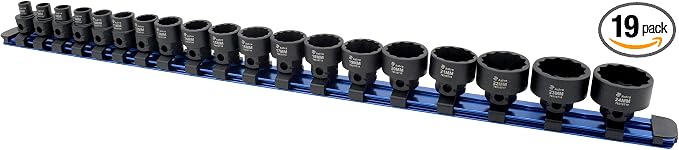 Astro Tools 78319T 19-Piece 12-Point 3/8" Drive Nano Impact Sockets 6-24mm - No Skips
