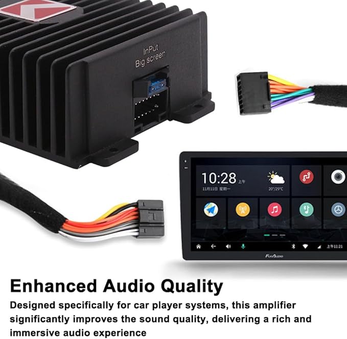 4-Channel Car Amplifier 80Wx4 Audio Power Booster with Pure Copper Transformer Enhanced Sound Quality Audio Amplifier Digital Power for Car Systems